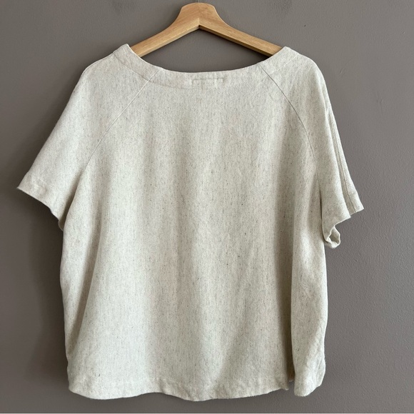 Ann Everett Women's Oversize Top High Low Natural Lagenlook Coastal Linen M ** - Picture 7 of 13